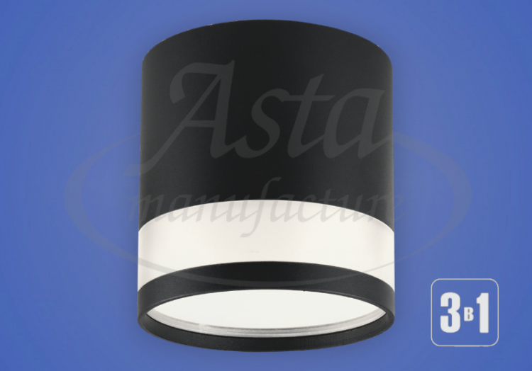 Светильник EKS ART GLASS GX53 накладной, черный Светильник EKS ART GLASS GX53 накладной, черный